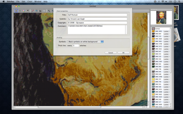 Stitches Screenshot - Assigning chart properties